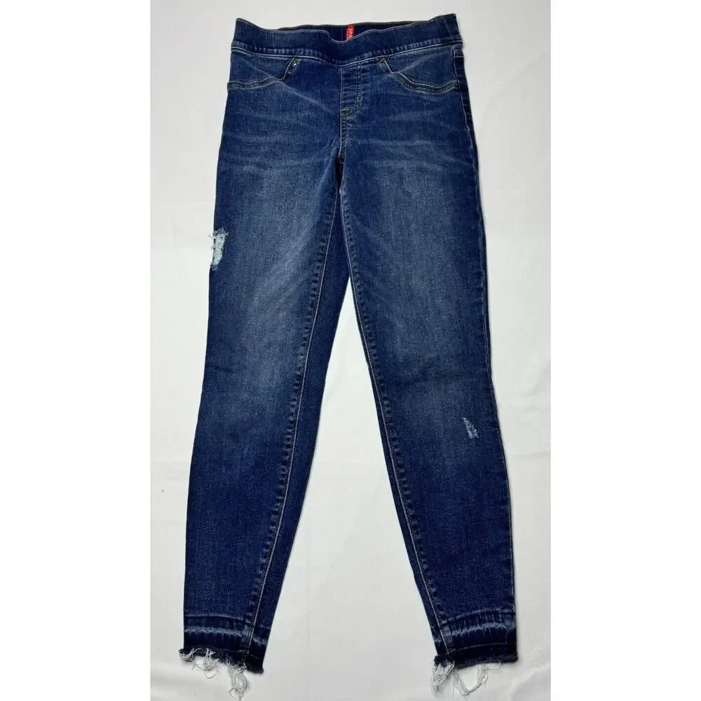 Spanx‎ Women's Distressed Skinny Stretch Blue Jeggings - Size S*